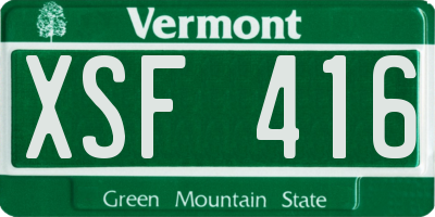 VT license plate XSF416