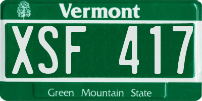VT license plate XSF417