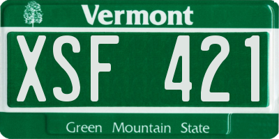 VT license plate XSF421