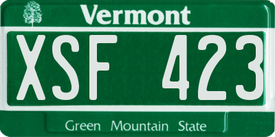 VT license plate XSF423