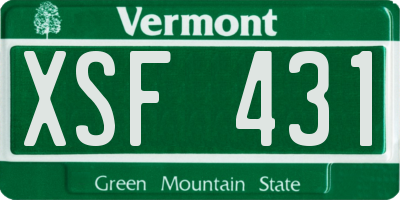 VT license plate XSF431