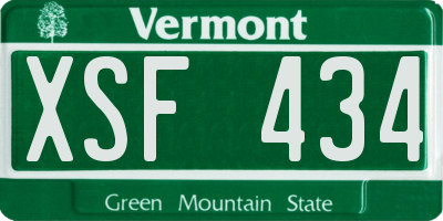 VT license plate XSF434