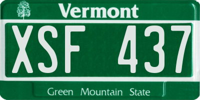VT license plate XSF437