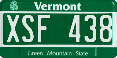 VT license plate XSF438