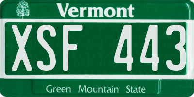 VT license plate XSF443