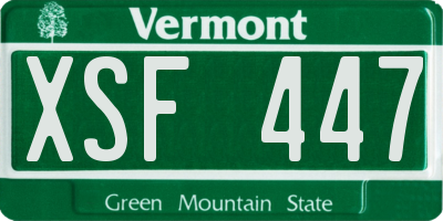 VT license plate XSF447