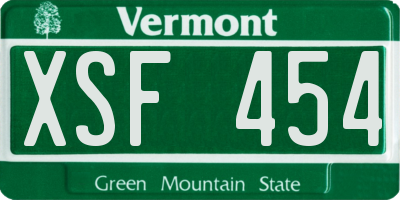 VT license plate XSF454