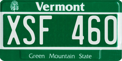 VT license plate XSF460