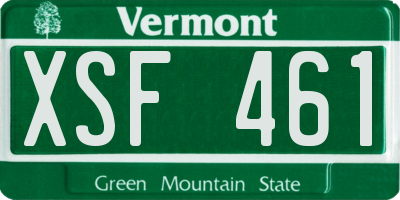VT license plate XSF461