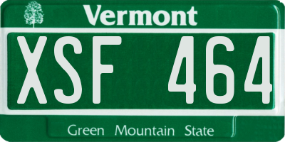 VT license plate XSF464