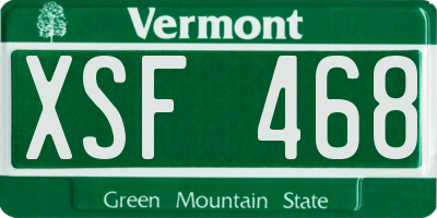 VT license plate XSF468