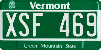 VT license plate XSF469