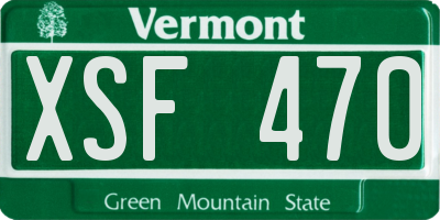 VT license plate XSF470