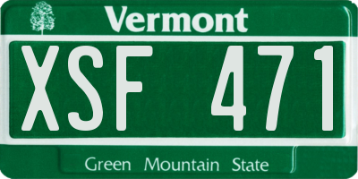 VT license plate XSF471