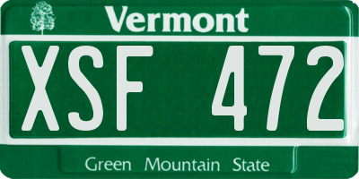 VT license plate XSF472