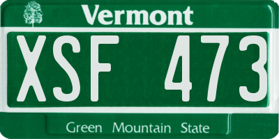 VT license plate XSF473