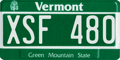 VT license plate XSF480
