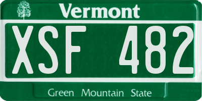 VT license plate XSF482