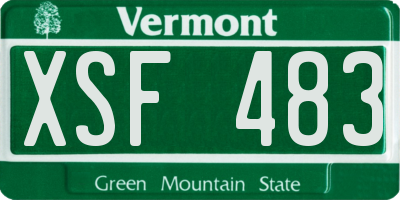 VT license plate XSF483