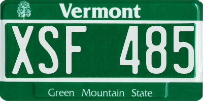 VT license plate XSF485