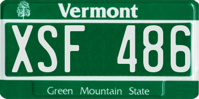 VT license plate XSF486