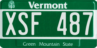 VT license plate XSF487