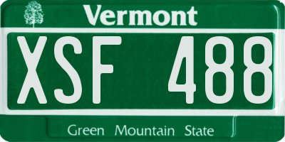 VT license plate XSF488