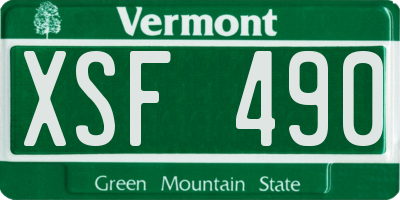 VT license plate XSF490