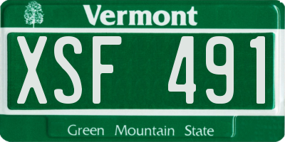 VT license plate XSF491