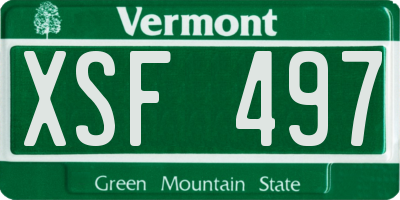 VT license plate XSF497