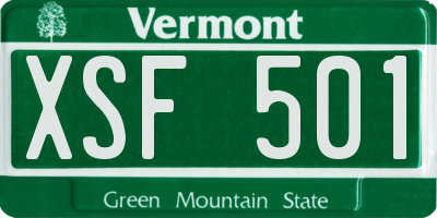 VT license plate XSF501