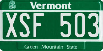 VT license plate XSF503