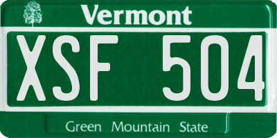 VT license plate XSF504