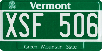 VT license plate XSF506