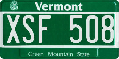VT license plate XSF508