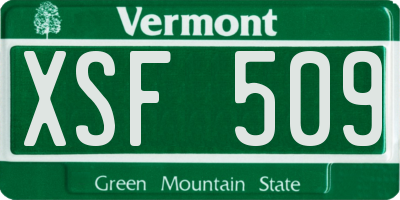 VT license plate XSF509