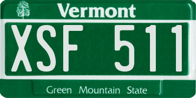 VT license plate XSF511
