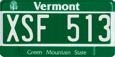VT license plate XSF513