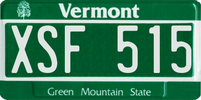 VT license plate XSF515