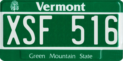 VT license plate XSF516