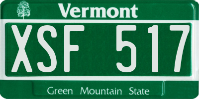 VT license plate XSF517