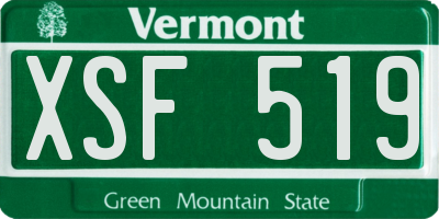 VT license plate XSF519