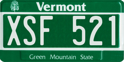 VT license plate XSF521