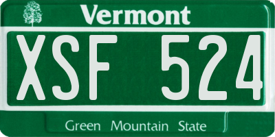 VT license plate XSF524