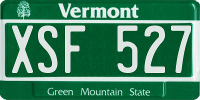 VT license plate XSF527