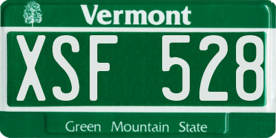 VT license plate XSF528
