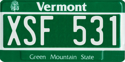 VT license plate XSF531