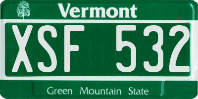 VT license plate XSF532