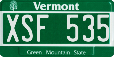 VT license plate XSF535