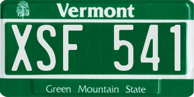 VT license plate XSF541